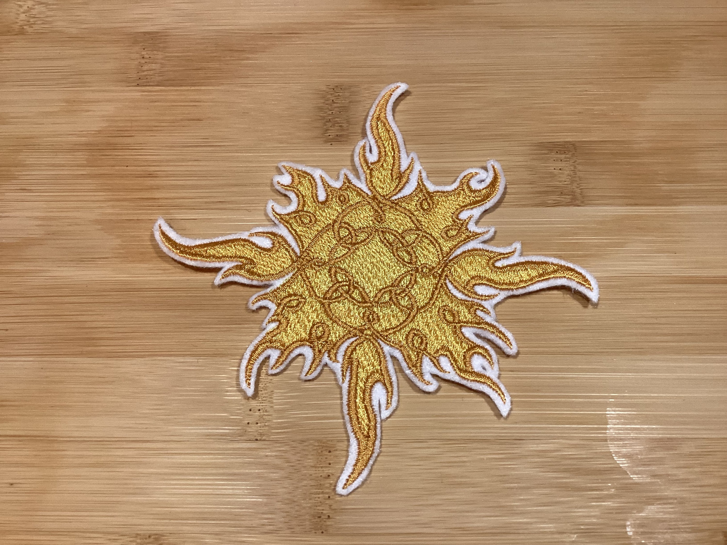 Embroidered Celtic Sun Patch Sew/Iron-On Style - Thumbnail 3