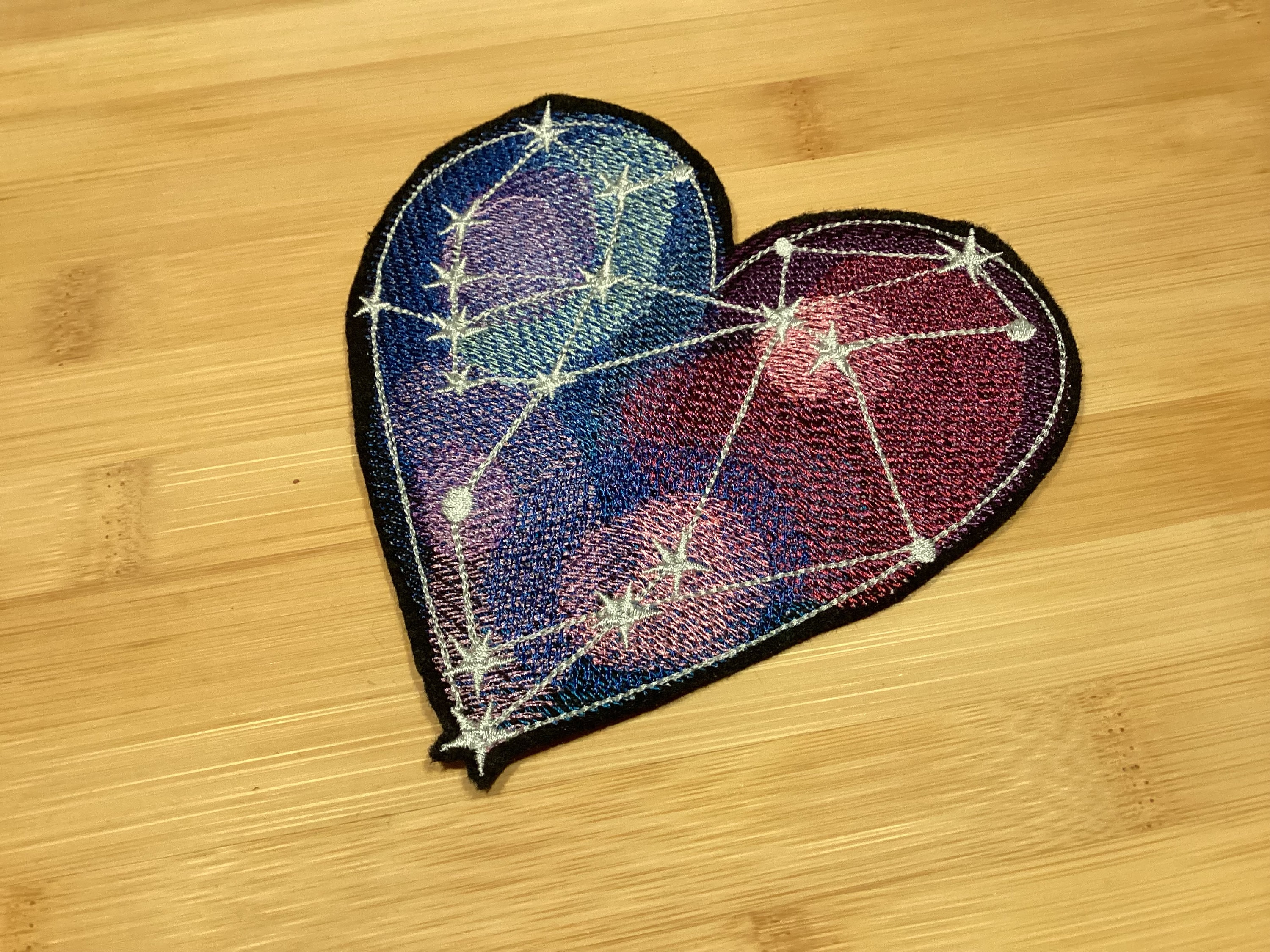 Embroidered Galactic Galaxy Universe Heart Sew/Iron-On Patch by Twistedstitcher 2018 Located in Abbotsford BC Canada - Thumbnail 7