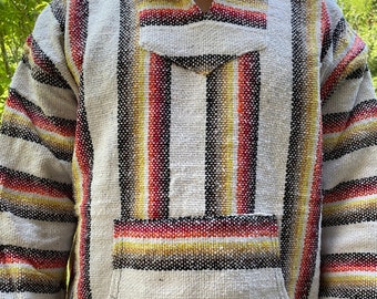 Moletom mexicano Baja, suéter mexicano, poncho mexicano, tamanho unissex 2GG