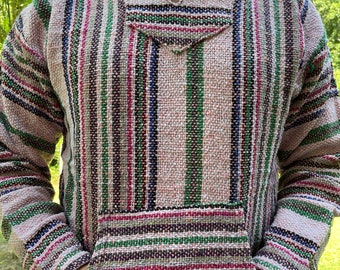 Moletom mexicano Baja, suéter mexicano, poncho mexicano, tamanho unissex GRANDE