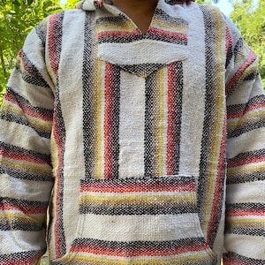 Mexican Baja Hoodie, Mexican Sweater, Mexican Poncho, Unisex Size 2X-LARGE
