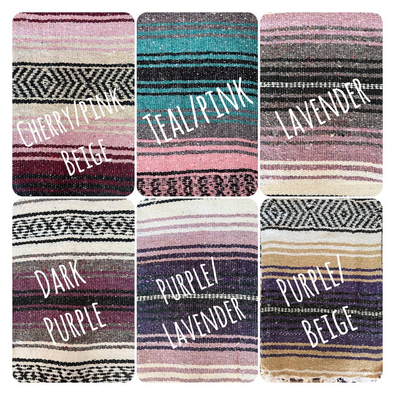 Authentic Mexican Blanket / Yoga Blanket / Baja Blanket / Handwoven Falsa Serape Throw / Picnic /Beach / Boho Home Decor / Camping image 4
