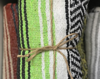 Bright Green /Mexican Blanket / Yoga Blanket /  Beach Blanket / Picnic Blanket/ Home Throw / Baja Blanket / Sarape / Falsa Blanket / Camping