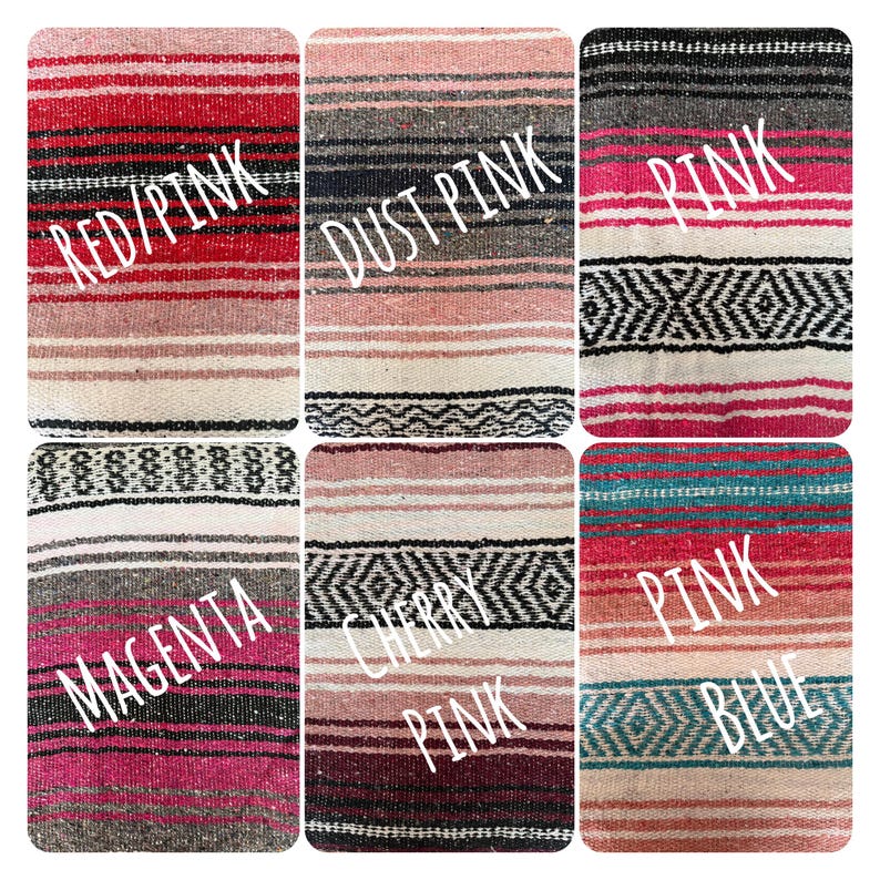 Authentic Mexican Blanket / Yoga Blanket / Baja Blanket / Handwoven Falsa Serape Throw / Picnic /Beach / Boho Home Decor / Camping image 2