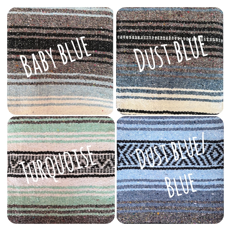 Authentic Mexican Blanket / Yoga Blanket / Baja Blanket / Handwoven Falsa Serape Throw / Picnic /Beach / Boho Home Decor / Camping image 7
