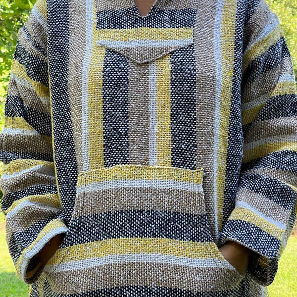 Mexicaanse Baja Hoodie, Mexicaanse Trui, Mexicaanse Poncho, Unisex Maat Medium