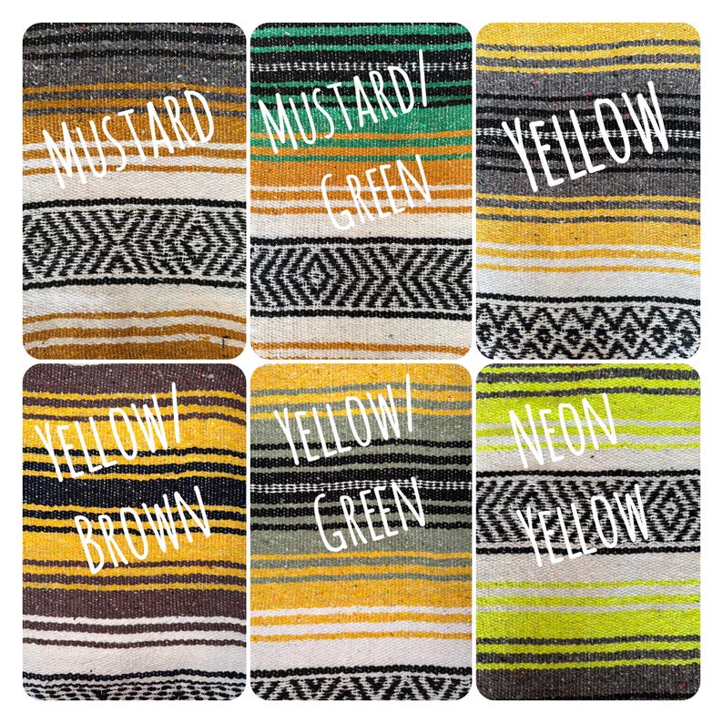Authentic Mexican Blanket / Yoga Blanket / Baja Blanket / Handwoven Falsa Serape Throw / Picnic /Beach / Boho Home Decor / Camping image 5