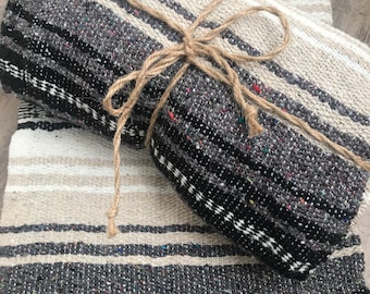 Grey Beige Mexican Falsa  Blanket / Yoga Blanket /  Beach Blanket / Picnic Blanket/ Home Throw / Baja Blanket