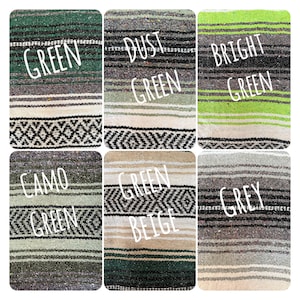 Authentic Mexican Blanket / Yoga Blanket / Baja Blanket / Handwoven Falsa Serape Throw / Picnic /Beach / Boho Home Decor / Camping image 6