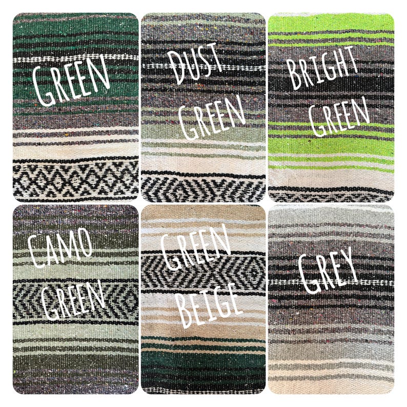 Authentic Mexican Blanket / Yoga Blanket / Baja Blanket / Handwoven Falsa Serape Throw / Picnic /Beach / Boho Home Decor / Camping image 6