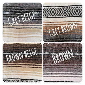 Authentic Mexican Blanket / Yoga Blanket / Baja Blanket / Handwoven Falsa Serape Throw / Picnic /Beach / Boho Home Decor / Camping image 8
