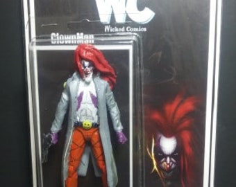 Clownman "Action Figure", action figure , comic book , joker, , graphic novel,  collectible, marvel comics, dc comics, spiderman, batman,