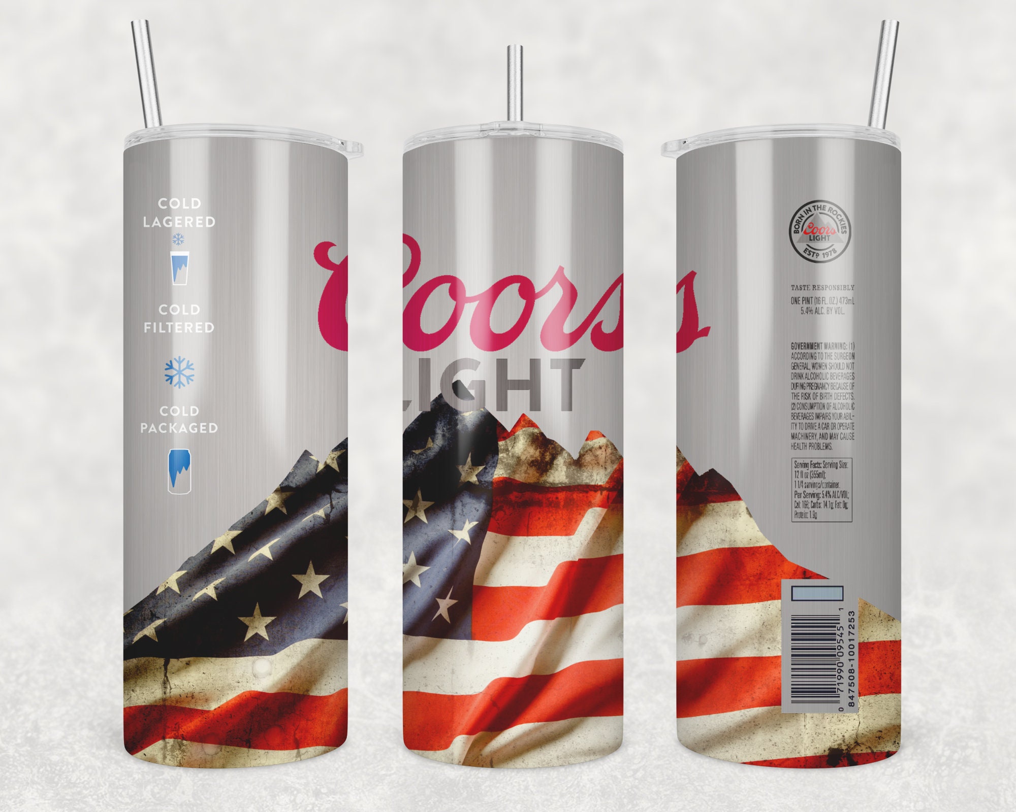 Coors Light Tumbler USA Flag Coors Mountain Beer Lovers Gift - Personalized  Gifts: Family, Sports, Occasions, Trending
