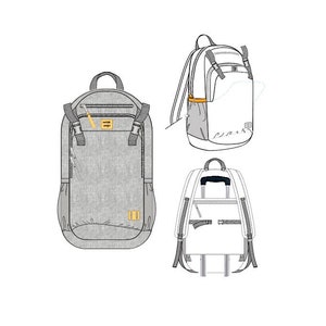 Puede incluir: Tres estilos diferentes de mochilas, una gris, una blanca y una negra. La mochila gris tiene un bolsillo con cremallera en la parte delantera y una pequeña etiqueta naranja. La mochila blanca tiene un bolsillo con cremallera en la parte delantera y un bolsillo con cremallera negro en el lateral. La mochila negra tiene un asa negra en la parte superior y un bolsillo con cremallera negro en la parte delantera.