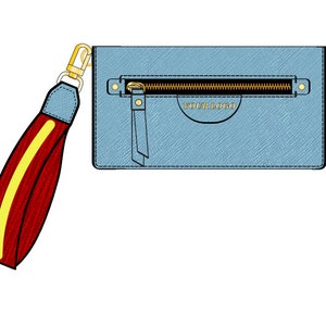 Cartera de pulsera / Paquete tecnológico de producción en masa personalizable / Hasta escala / No patrones de papel