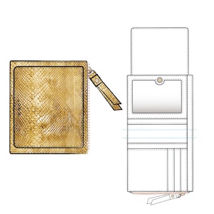 Cartera plegable clásica / Paquete tecnológico de producción en masa personalizable / Hasta escala / Sin patrones de papel