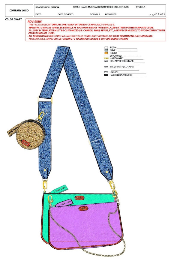 3 Bags in 1 Multi Accessories Shoulder Bag | Customizable