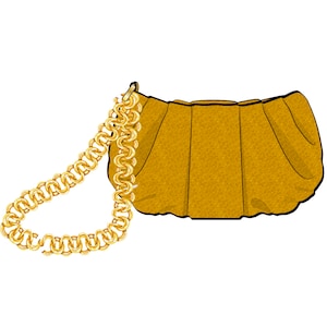 Evening Clutch With Box Pleats And Chain Wristlet | Tech Pack Not Paper Patterns | Up To Scale & Mass Production Ready