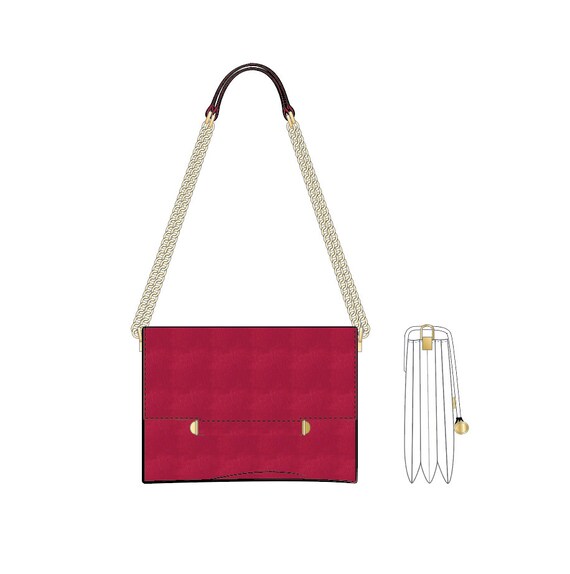 Bolso de hombro de doble cadena con refuerzos triples Paquete tecnologico de produccion en masa personalizable Hasta escala Sin patrones de papel Etsy Espana
