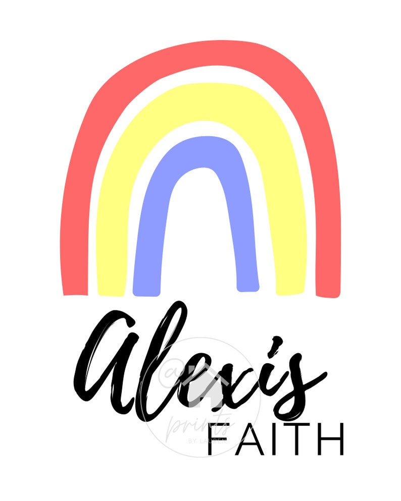 Minimalist Rainbow Name Wall Art Little Girl Room Decor Etsy