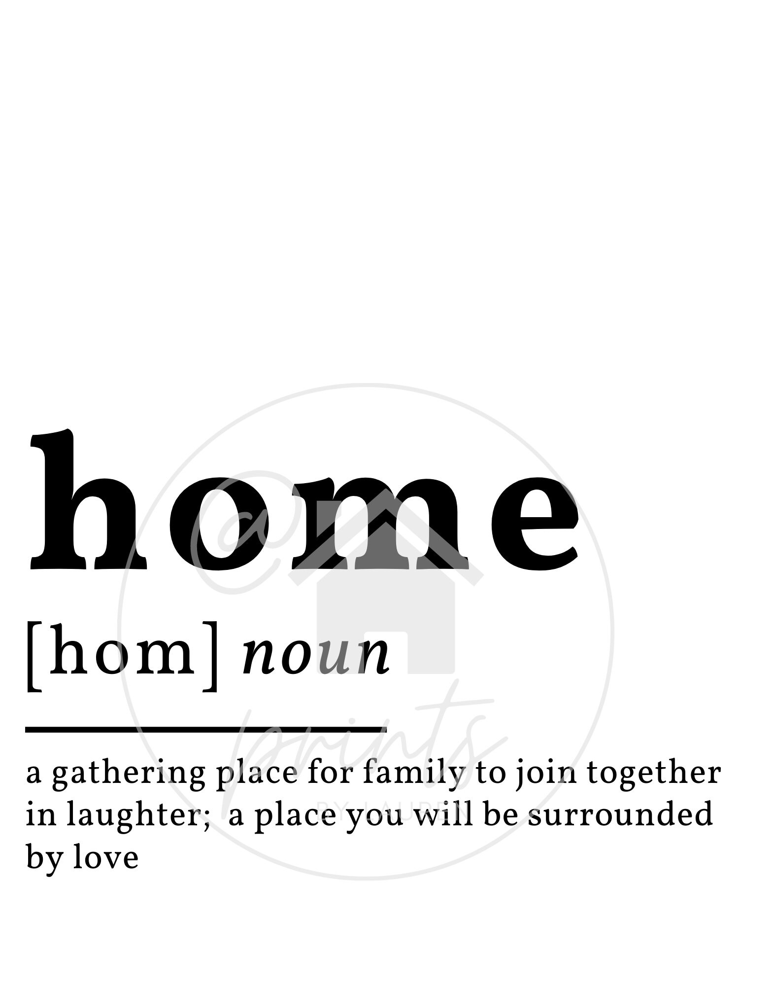 Minimalist Home Definition Wall Art Printable Home Sign Home Decor