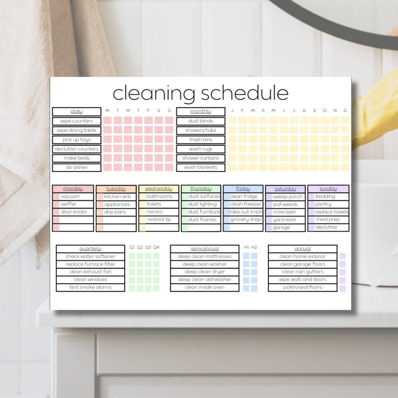 House Routine Chart Personalized House Cleaning Checklist | Editable Chore Chart for Daily ...