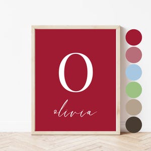 Custom Initial Print | Personalized Name Decor | Modern Letter Wall Art | Nursery Wall Decor | Letter Name Sign | Customizable Poster