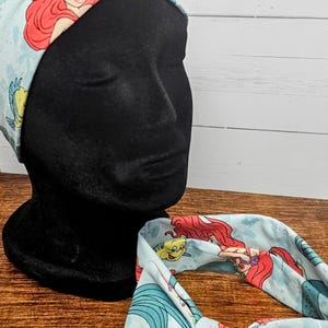 Disney Ariel Mała Syrenka inspirowana opaską na głowę z imitacją wiązania i kokardą dla dziecka