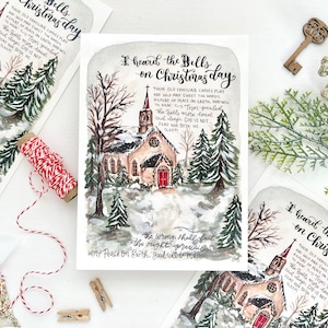 I Heard the Bells on Christmas Day Art Print / Holiday Church ...