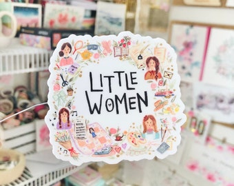 Little Women Sticker: Watercolor The March Sisters / Louisa May Alcott - Vinyl Decal
