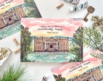Pride and Prejudice Illustration / Perfectly Happy at Pemberley Art Print
