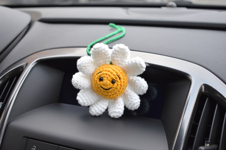 DAISY Flower Rear View Mirror Accessories Car Hanging Charm Etsy
