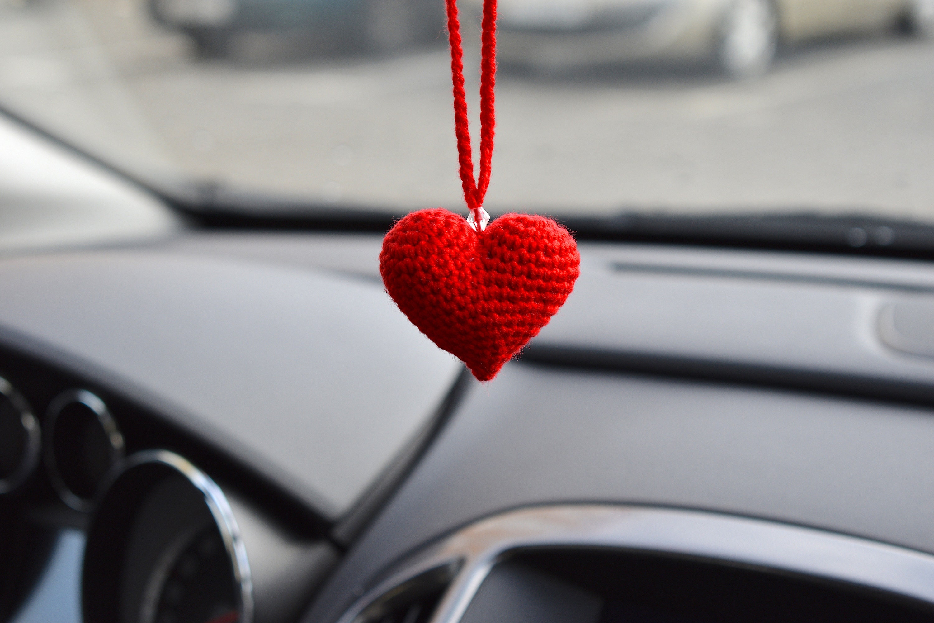 RED HEART Car Accessories For Women Rearview Mirror Etsy