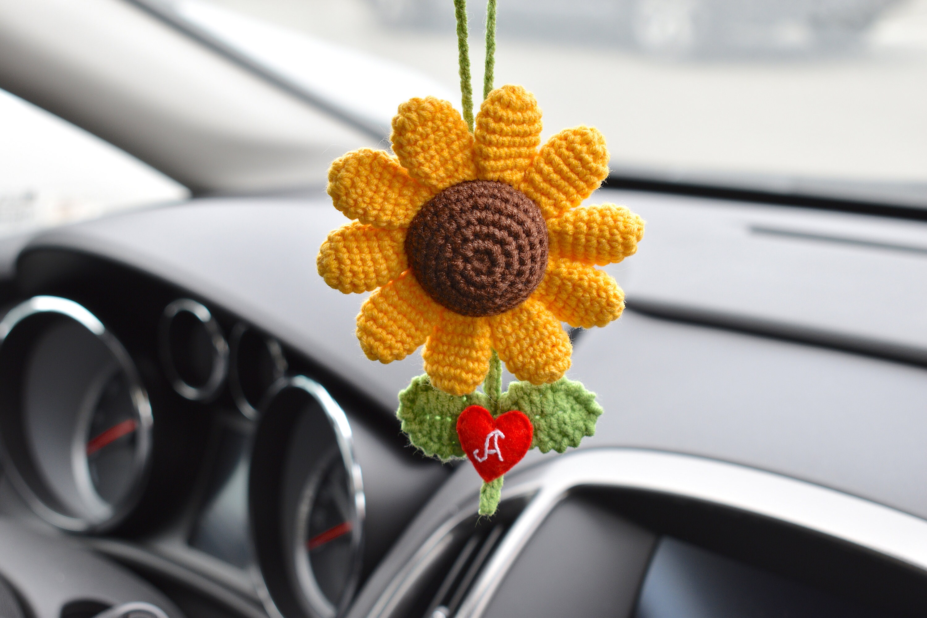 Sunflower Car Mirror Hanging Accessories Personalized Gift Etsy