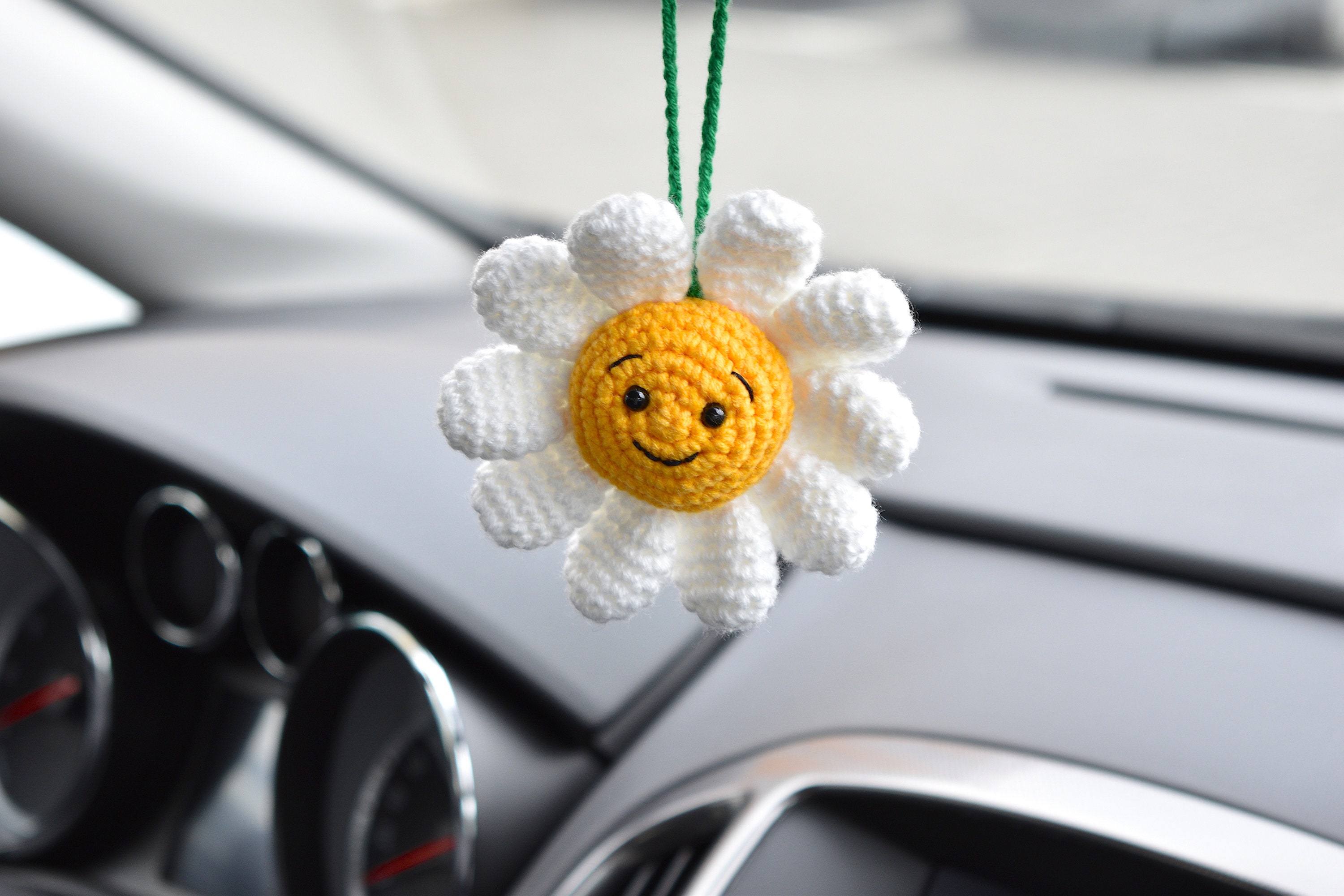 DAISY Flower Rear View Mirror Accessories Car Hanging Charm Etsy