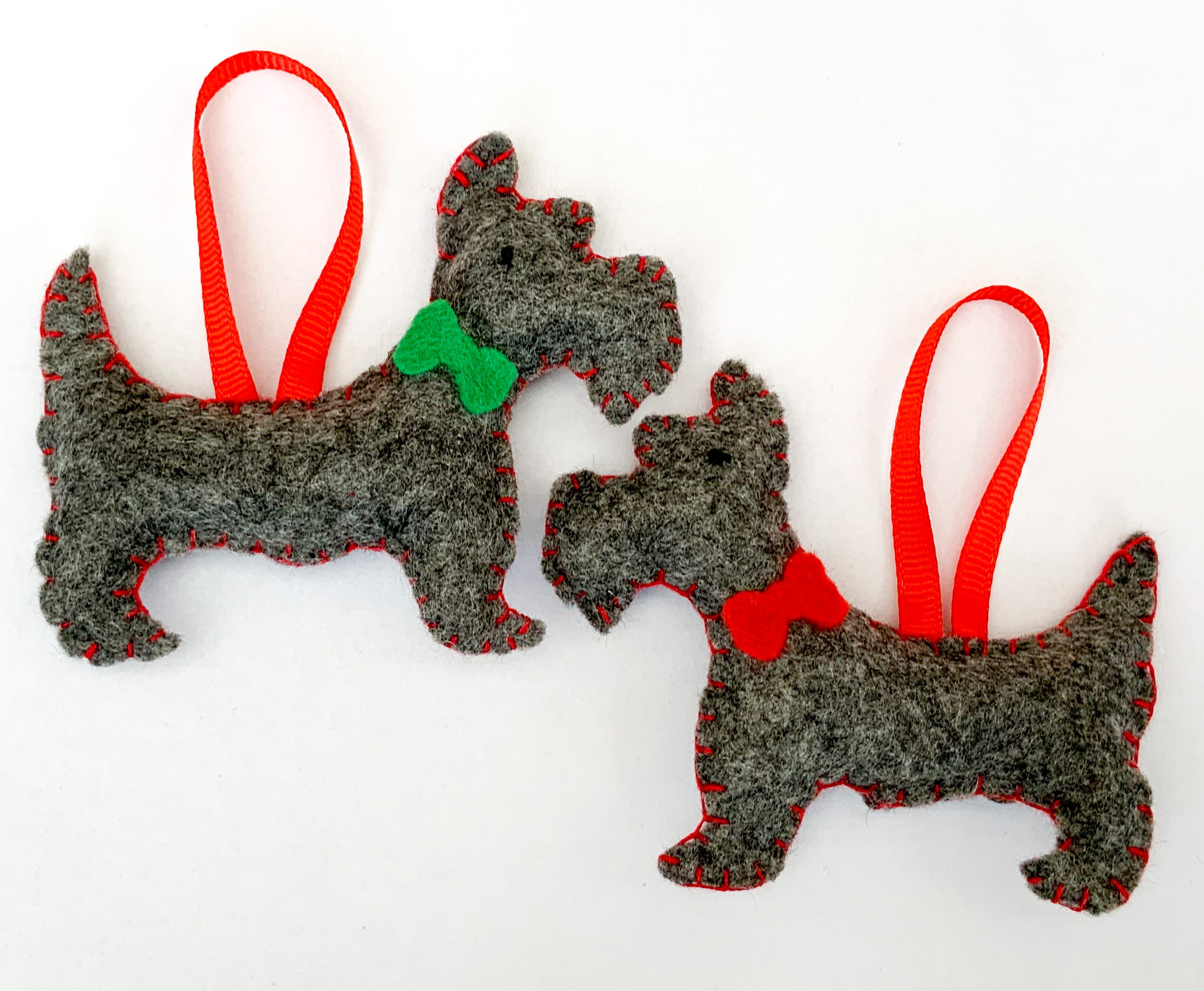 Handmade Scottie Dog Felt Christmas Tree Decorations Westie Etsy