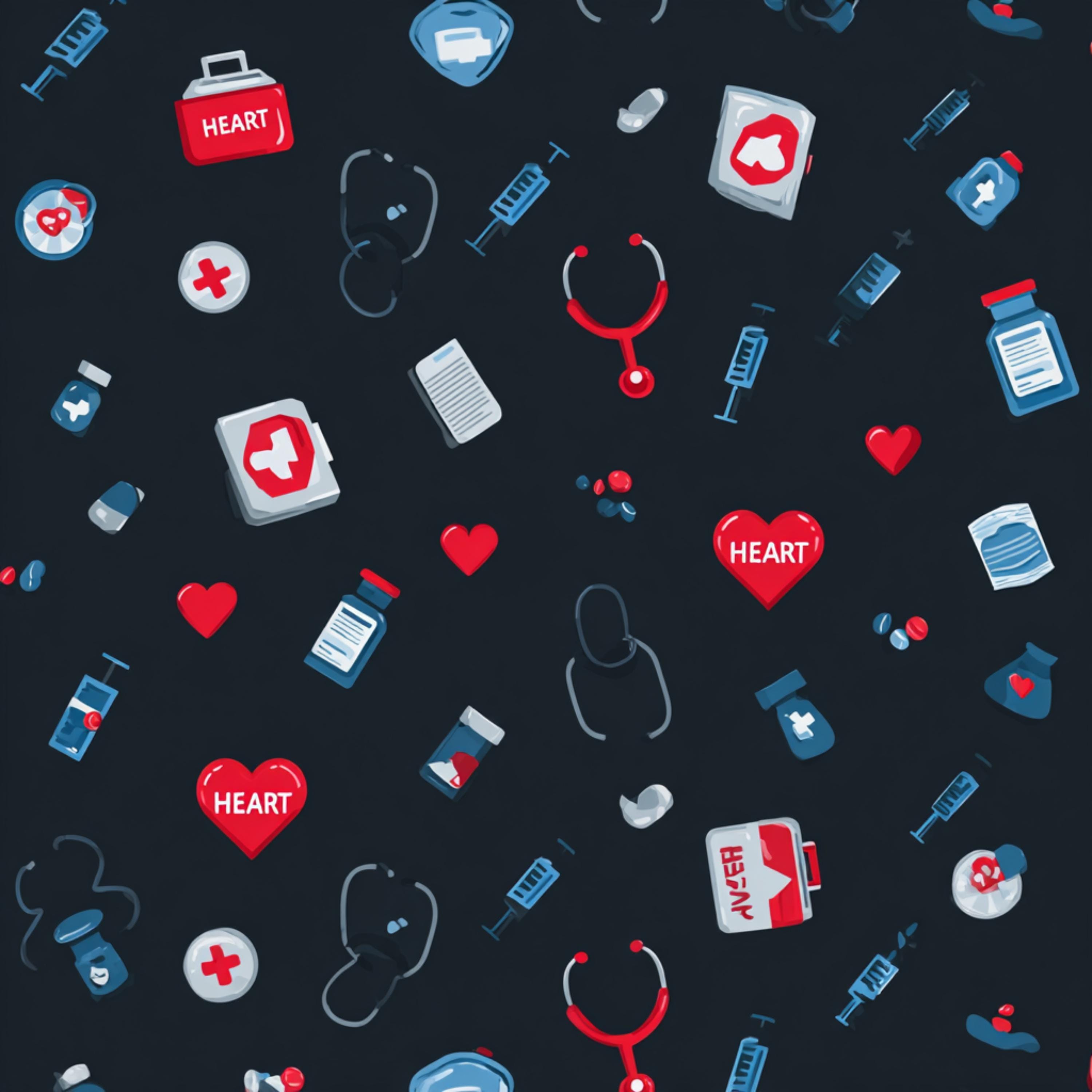 Paramedic Valentine Seamless Pattern | EMS Medical Hearts Design ...