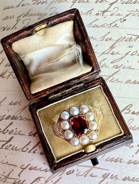 Garnet Pearl Antique Late Georgian Early Victorian