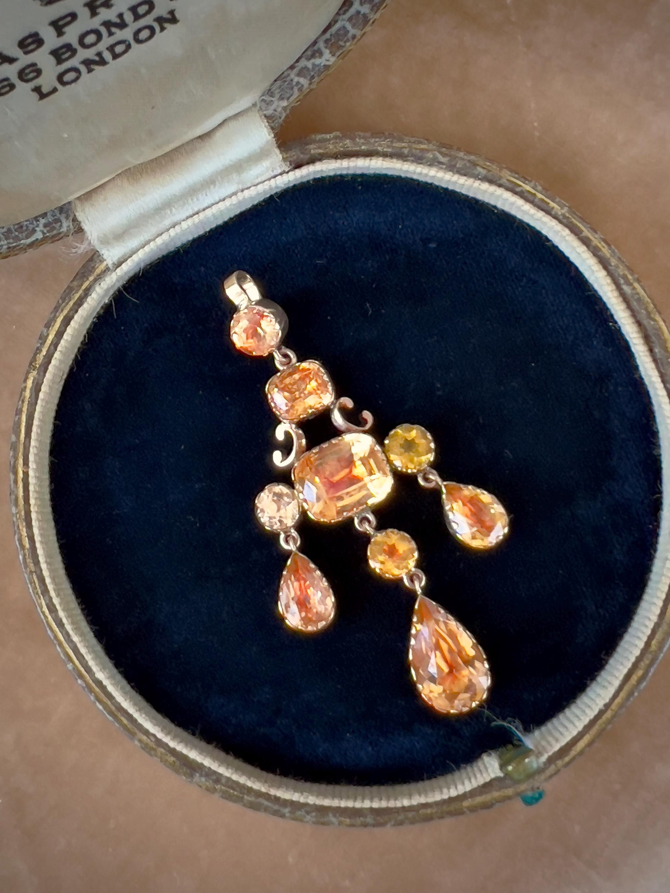 Antique Georgian Paste Pendant: Foiled Back, c1800s, 14k Gold Bale