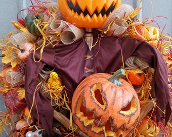 Pumpkin King Halloween Wreath