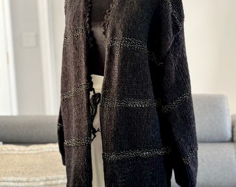 Handmade Mohair Blend Cardigan: Lightweight Knit Outerwear