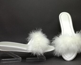 women's marabou slippers