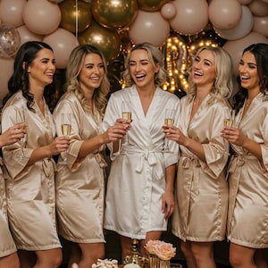 Personalized Satin Bridesmaid Robe: Embroidered Wedding Party Robes, Plus Size