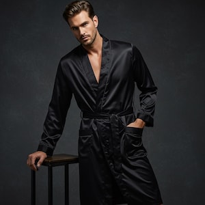 Personalized Mens Robe, Kimono Men, Men Silk Robe, Groom Silk Robe, Mens Dressing Gown, Personalized Kimono Herren,Robe for Man,Gift for Him