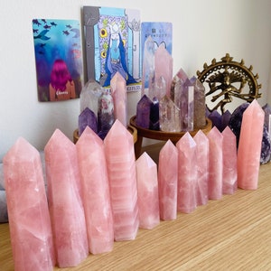 Rose quartz tower. Super high quality. 1 5 inches high. Rose quartz is the heart chakra crystal bringer of love, light & happiness image 8
