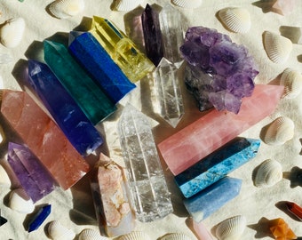 Intention crystal mystery box. Natural gem set. Crystal gift box. Crystals from the universe! Starter chakra crystal collection! Magical!