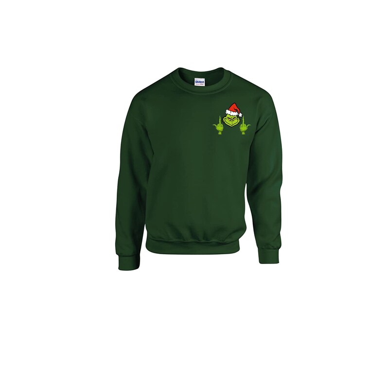 Grinch Giving the Finger Sweatshirt Grinch Sweatshirt | Etsy