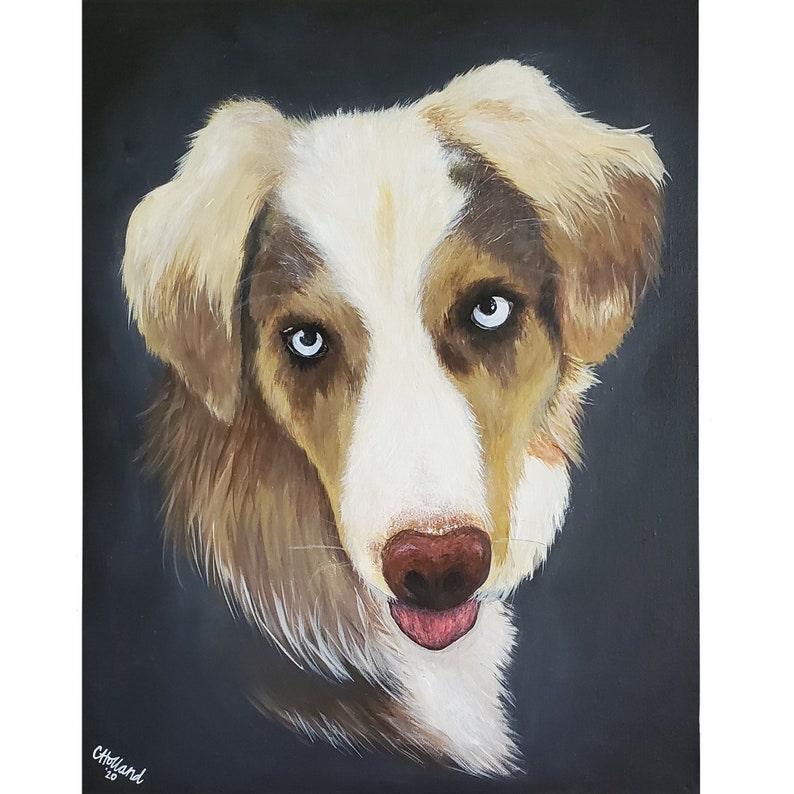 Custom Original Hand Painted Pet Portraits in Acrylic on Etsy