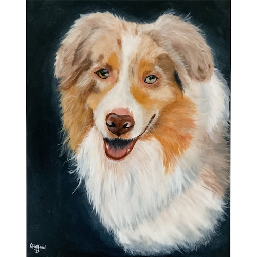 Custom Original Hand shops Painted Pet Portraits in Acrylic on Canvas