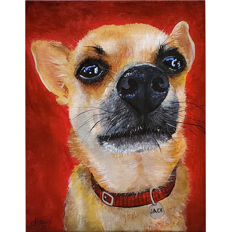 Shops Custom Original Hand Painted Pet Portraits in Acrylic on Canvas
